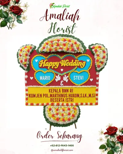 Karangan Papan Bunga Pernikahan di Tangguwisia